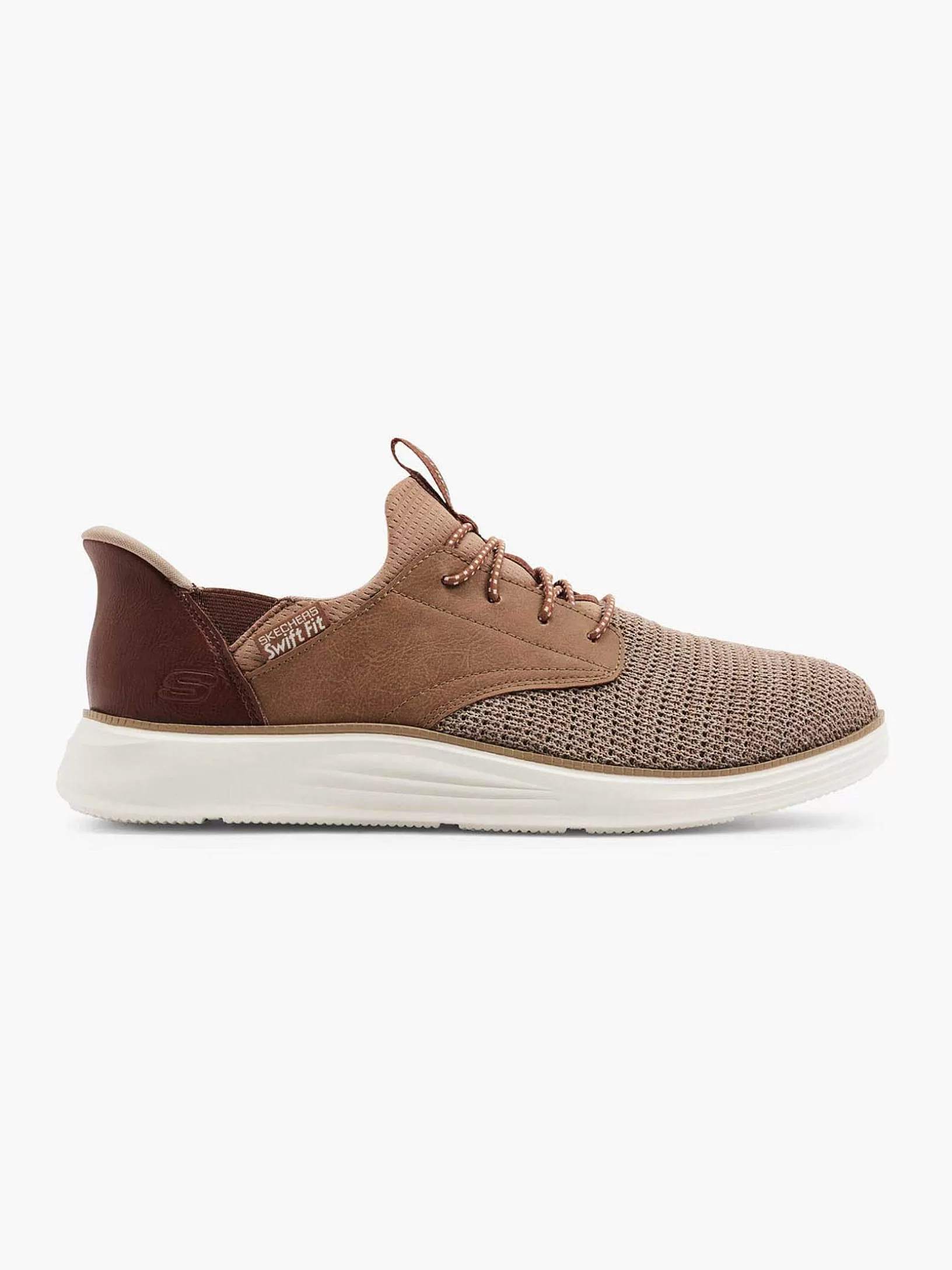 Gentlemen Skechers Light Brown Sneaker Swift Fit - Hands Free Memory Foam